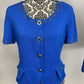 ST JOHN COLLECTION ROYAL BLUE SKIRT SUIT SZ 10