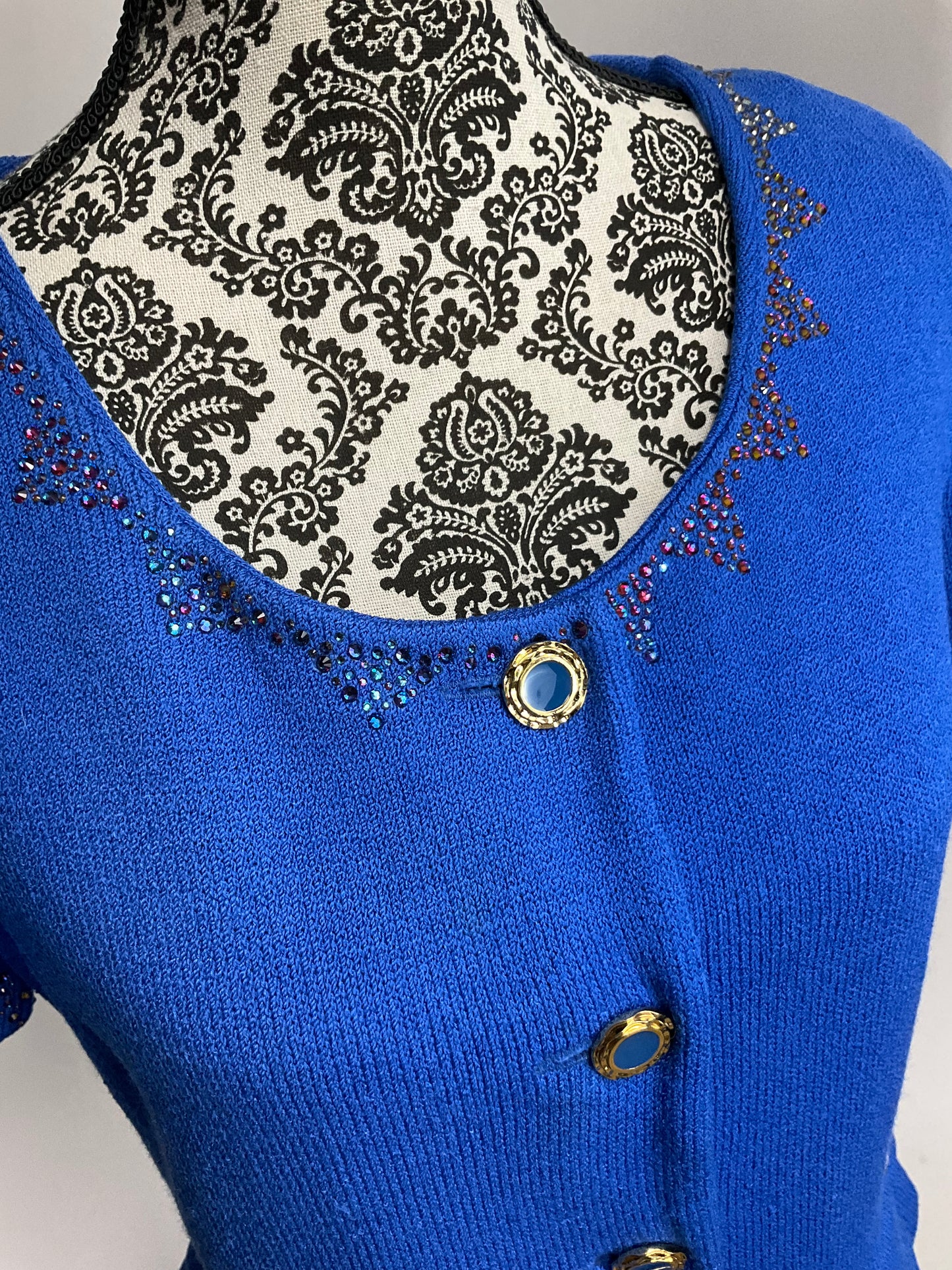 ST JOHN COLLECTION ROYAL BLUE SKIRT SUIT SZ 10