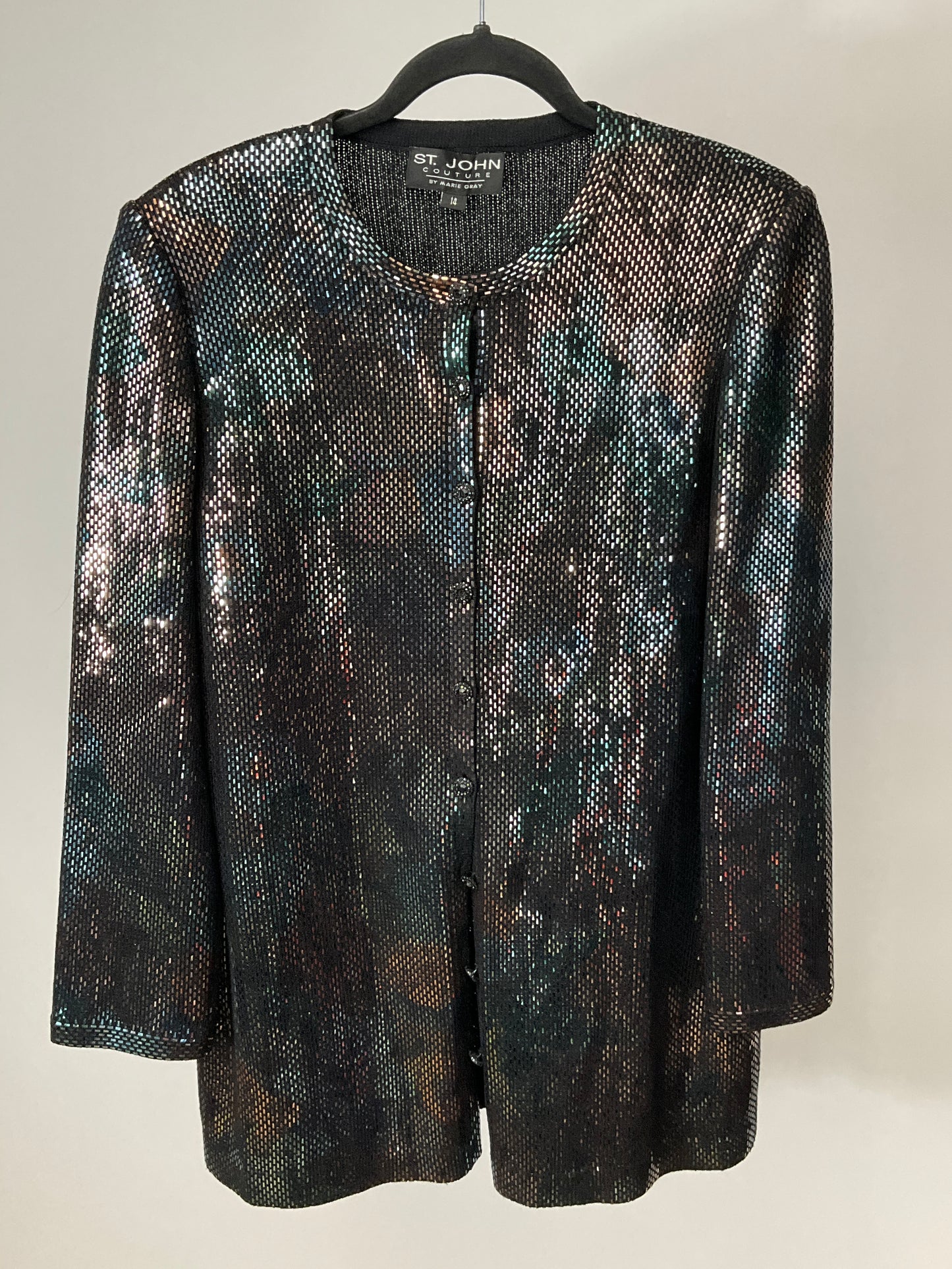 ST JOHN COUTURE IRIDESCEN  BLAZER SZ 14