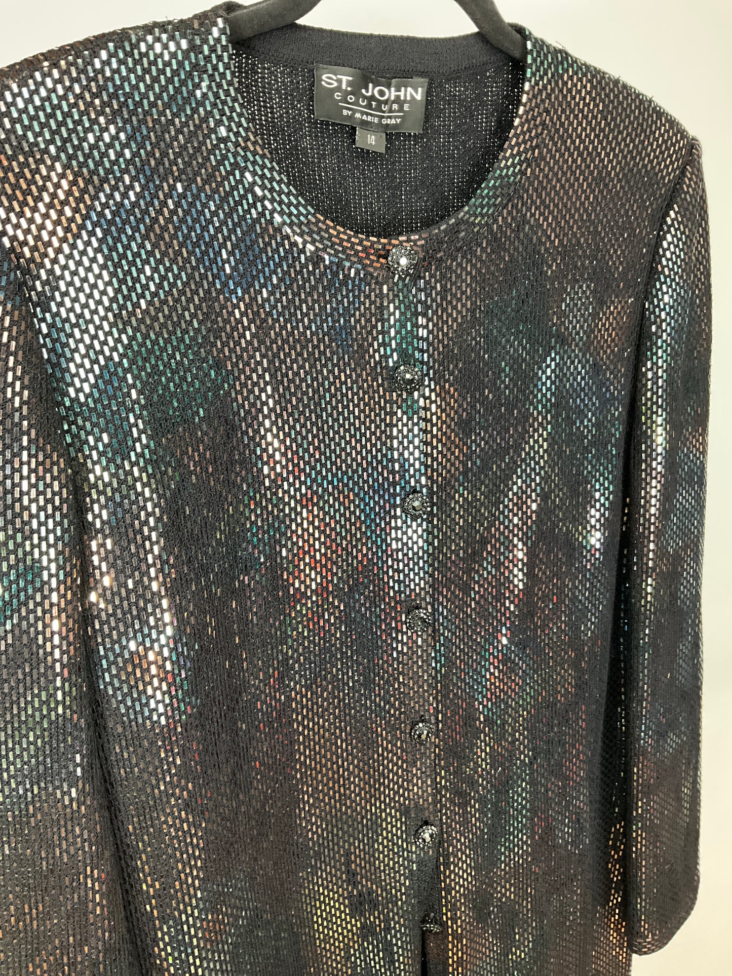 ST JOHN COUTURE IRIDESCEN  BLAZER SZ 14