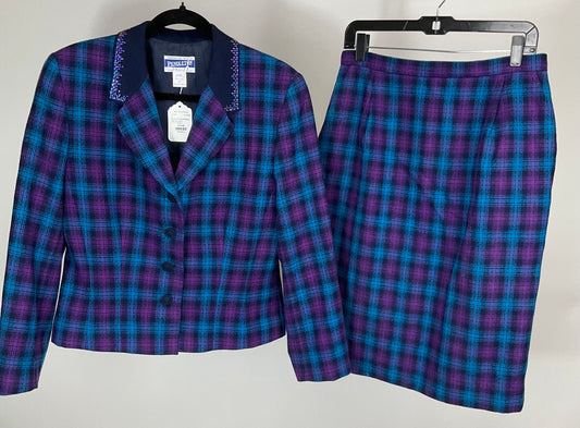 PENDLETON BLUE/PURPLE SKIRT SUIT SZ 12