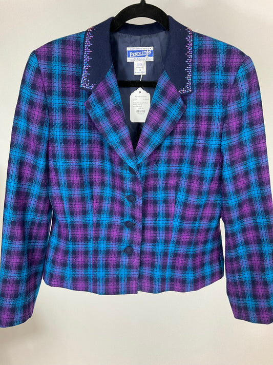 PENDLETON BLUE/PURPLE SKIRT SUIT SZ 12