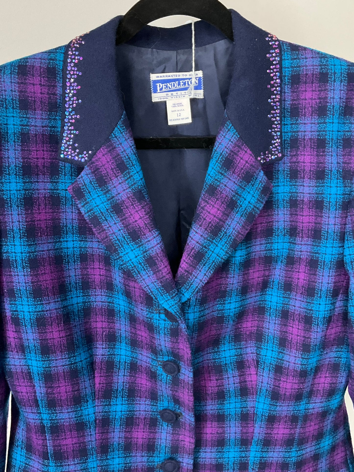 PENDLETON BLUE/PURPLE SKIRT SUIT SZ 12