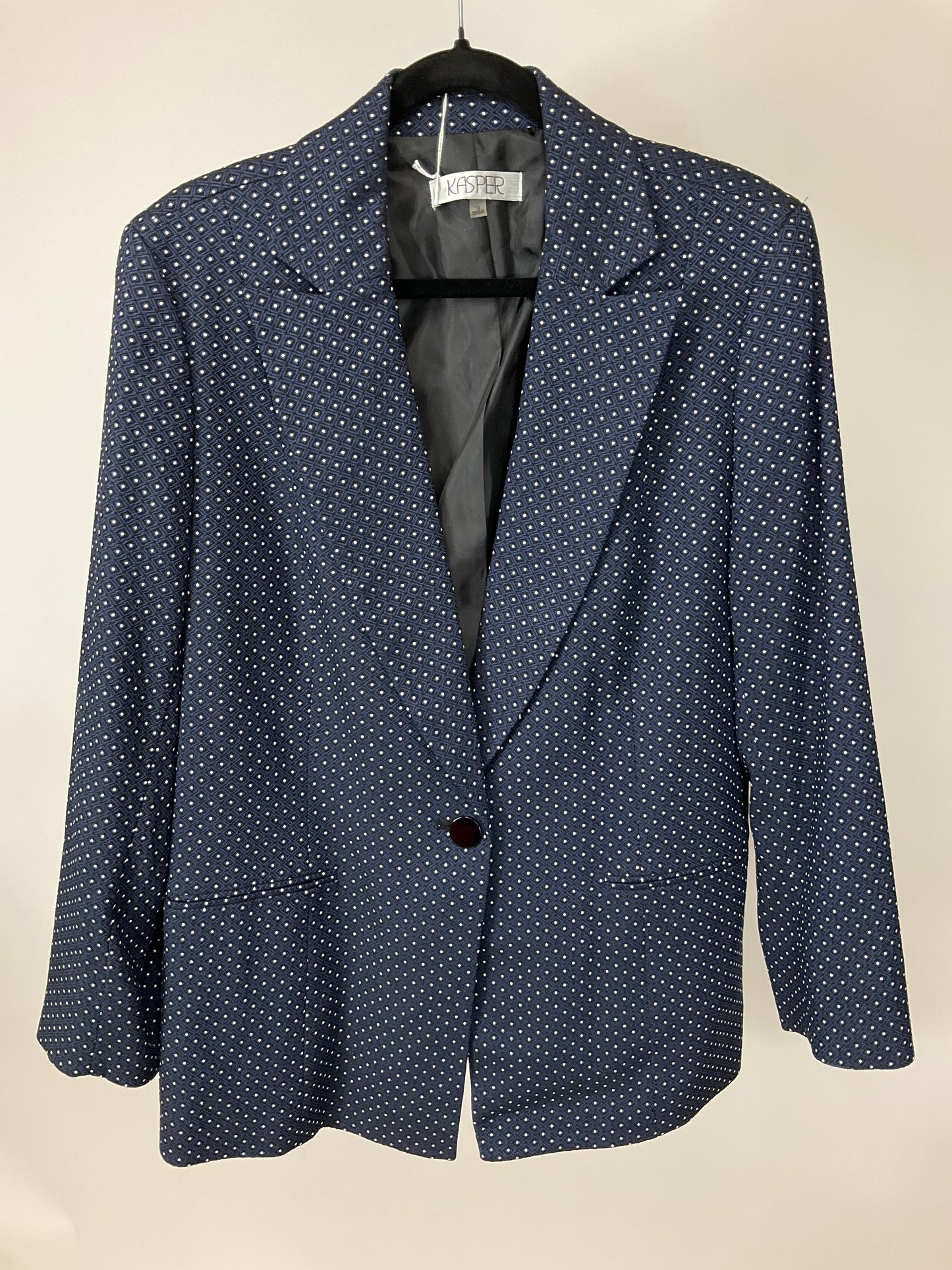 KASPER BLUE & WHITE BLAZER SZ 16
