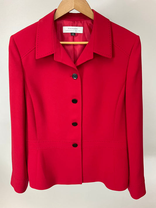 TAHARI RED BLAZER SZ 16
