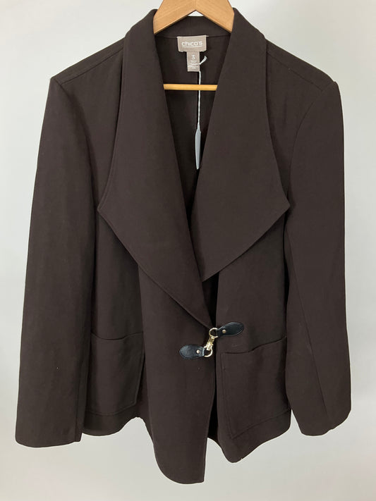 CHICO’S BROWN BLAZER SZ 16