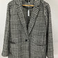 TALBOTS BLACK/WHITE WOOL BLAZER SZ 16W
