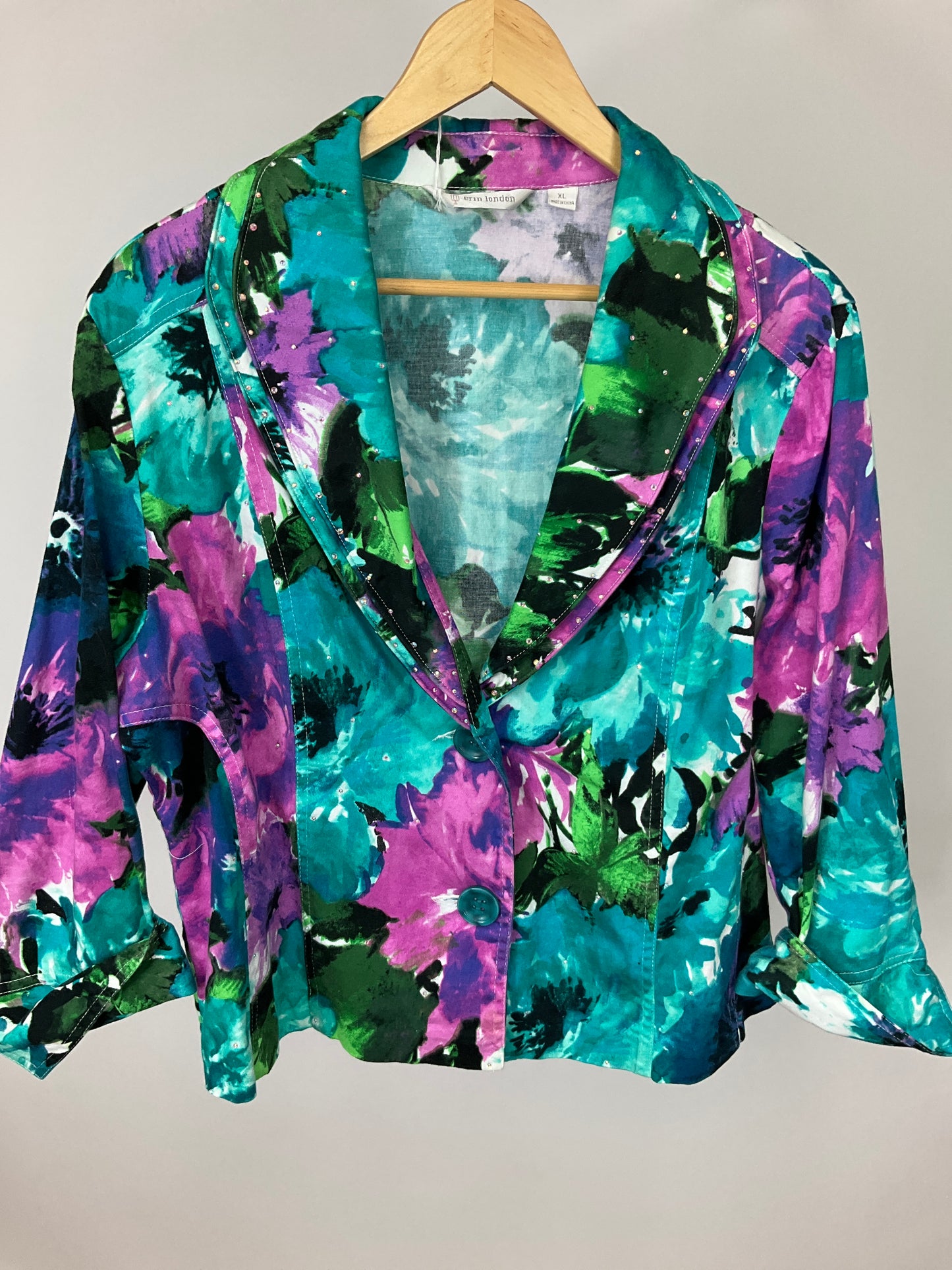 ERIN LONDON JEWEL TONED BLAZER SZ XL