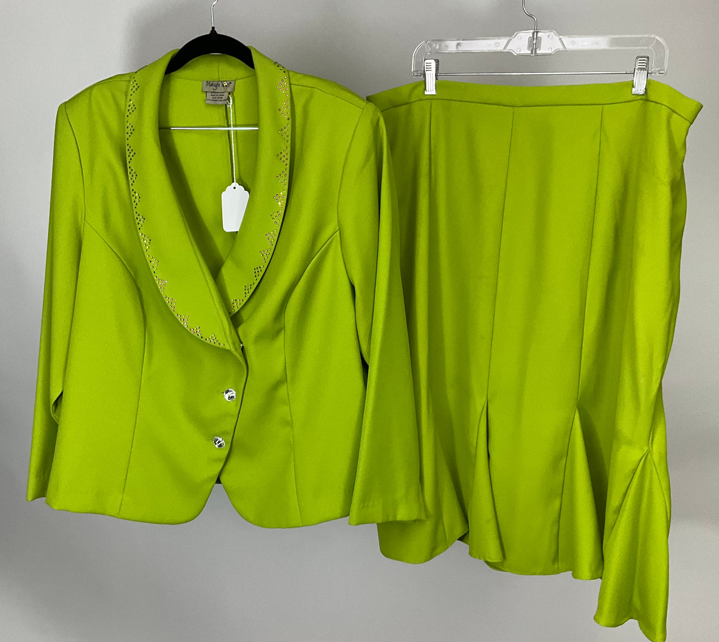 MIDNIGHT VELVET GREEN SKIRT SUIT SZ 20W