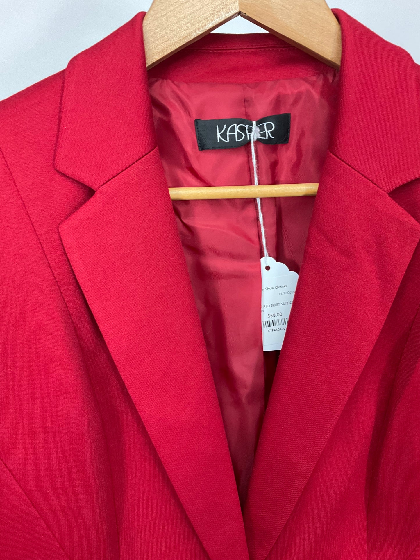 KASPER RED SKIRT SUIT SZ 6