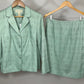 NORTON MCNAUGHTON GREEN TAN SKIRT SUIT SZ 12