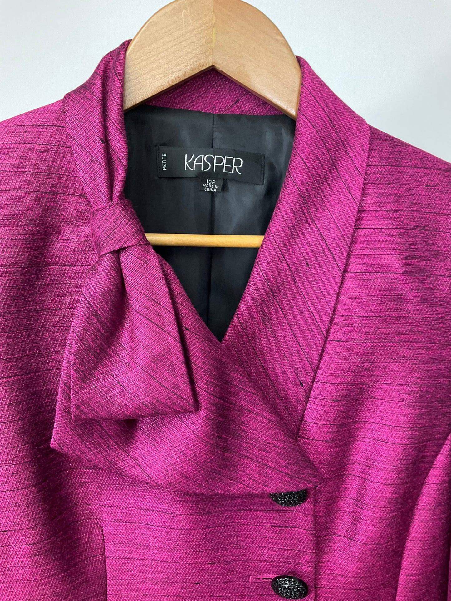KASPER PINK/BLACK 3 PIECE SUIT SZ 10P