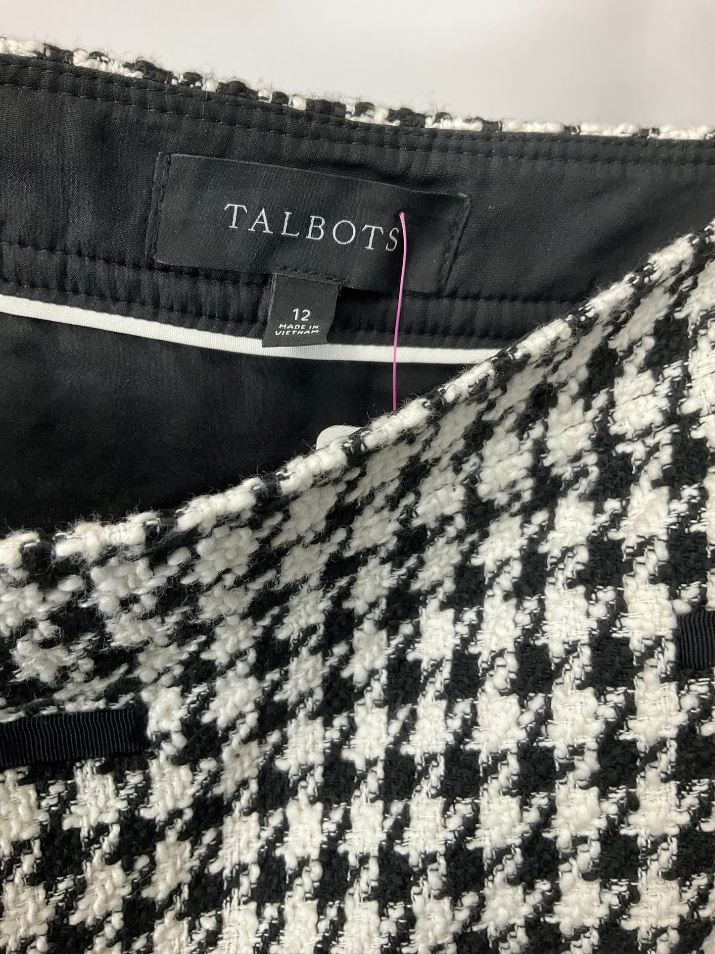 TALBOTS BLACK/WHITE SKIRT SZ 12