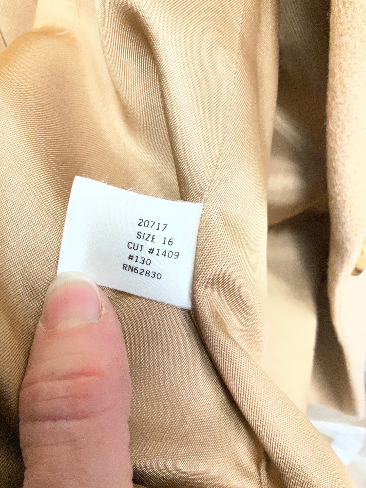 LAND'S END CAMEL HAIR BLAZER SZ 16