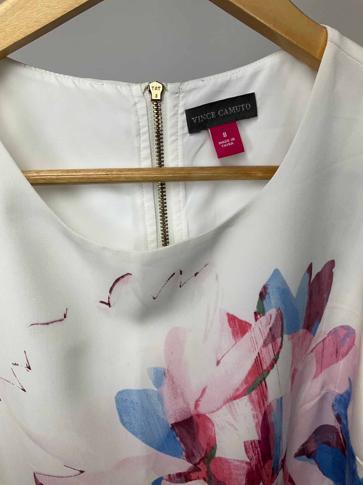 VINCE CAMUTO CREAM FLORAL DRESS SZ 8