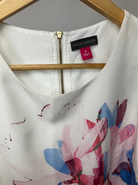 VINCE CAMUTO CREAM FLORAL DRESS SZ 8