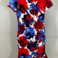 MAGGY LONDON BLUE/RED FLORAL DRESS SZ 0