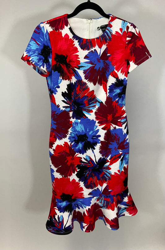 MAGGY LONDON BLUE/RED FLORAL DRESS SZ 0