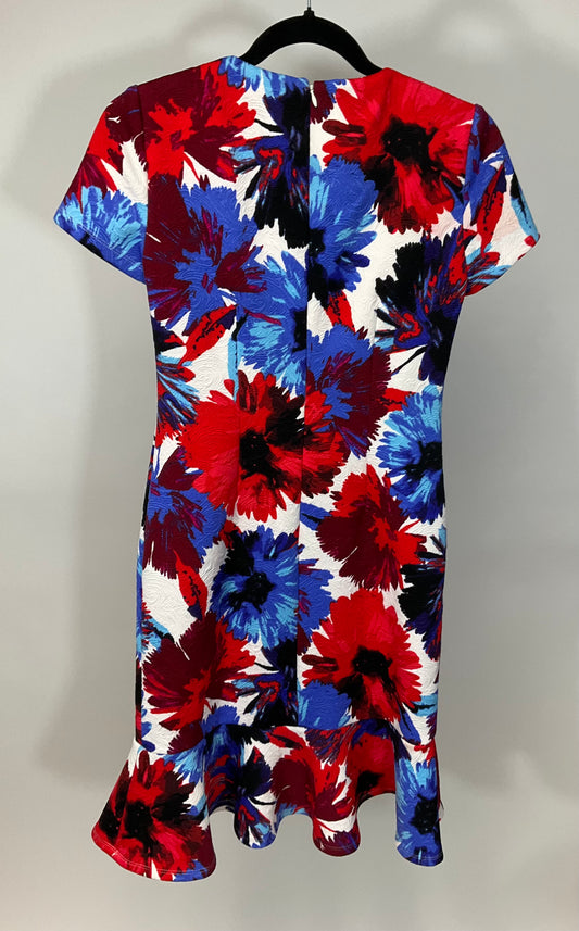 MAGGY LONDON BLUE/RED FLORAL DRESS SZ 0