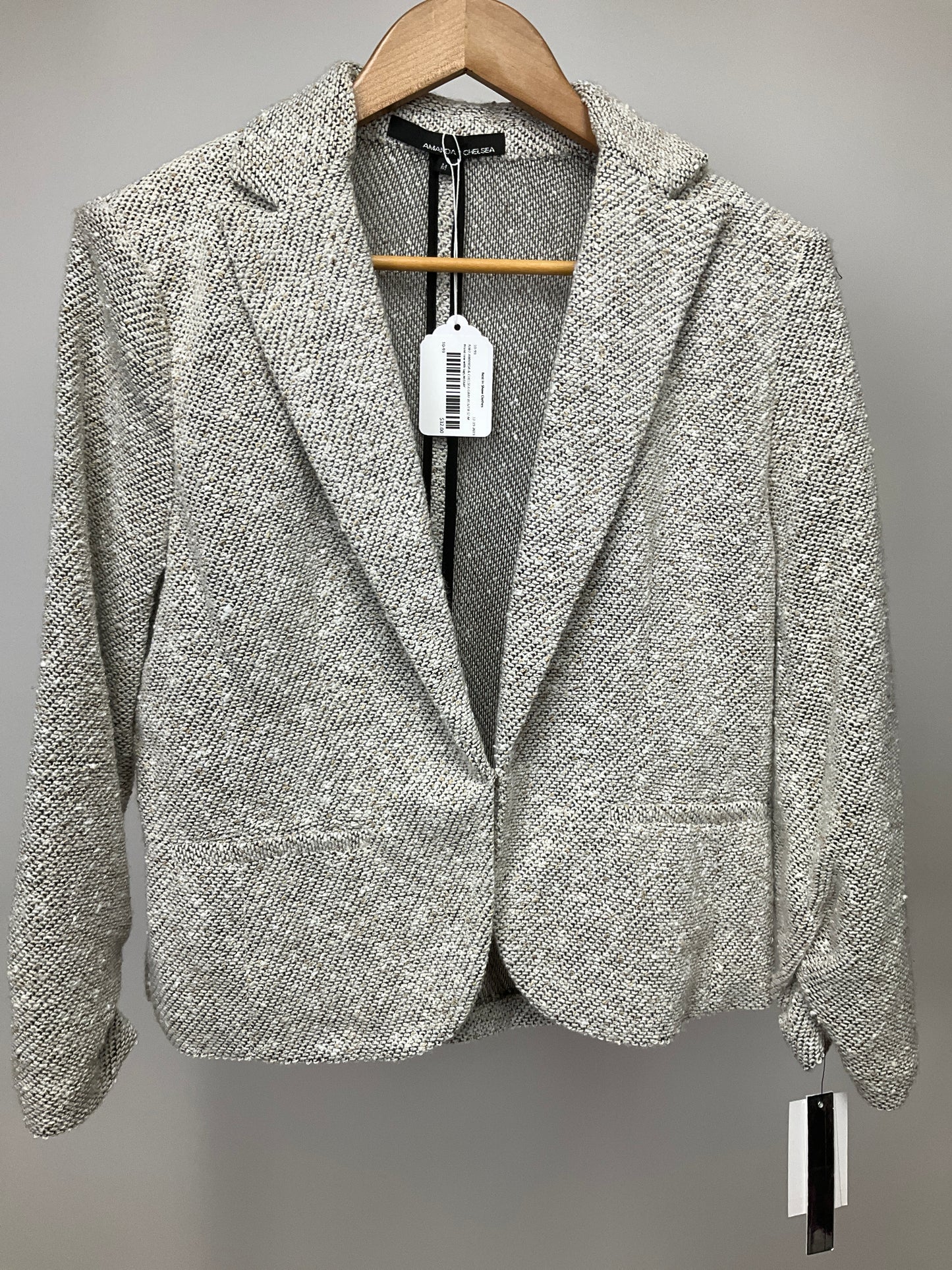NWT AMANDA & CHELSEA WHITE & TAN BLAZER SZ M