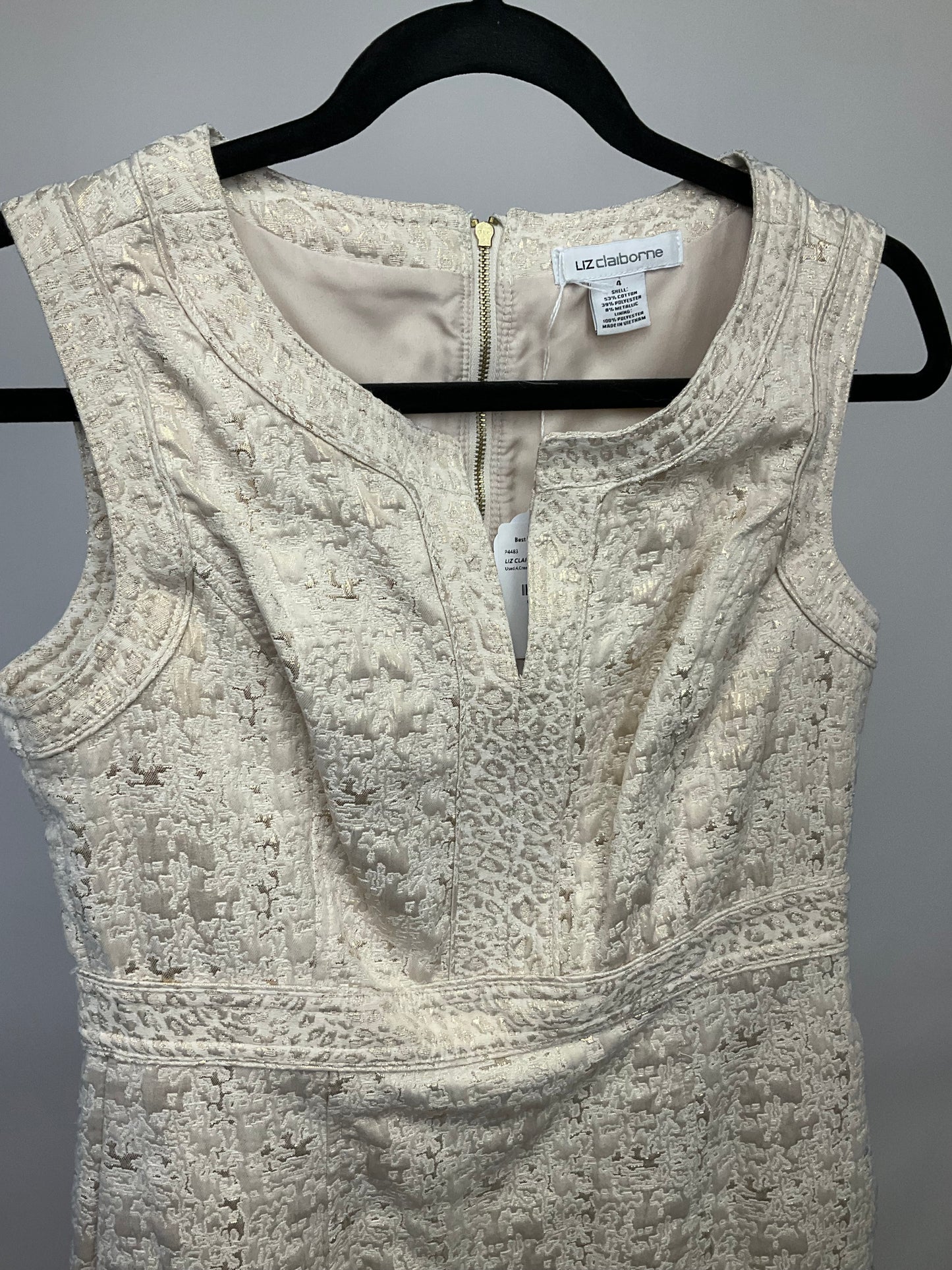 LIZ CLAIBORNE CREAM  DRESS SZ 4