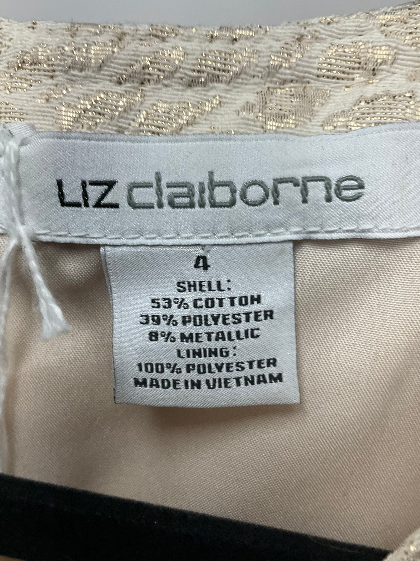 LIZ CLAIBORNE CREAM  DRESS SZ 4