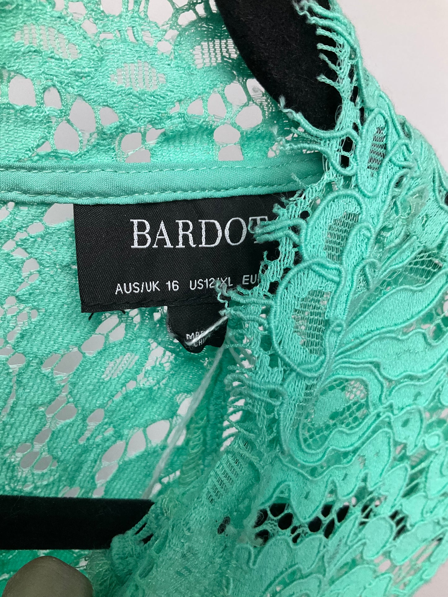 BARDOT GREEN LACE DRESS SZ 12