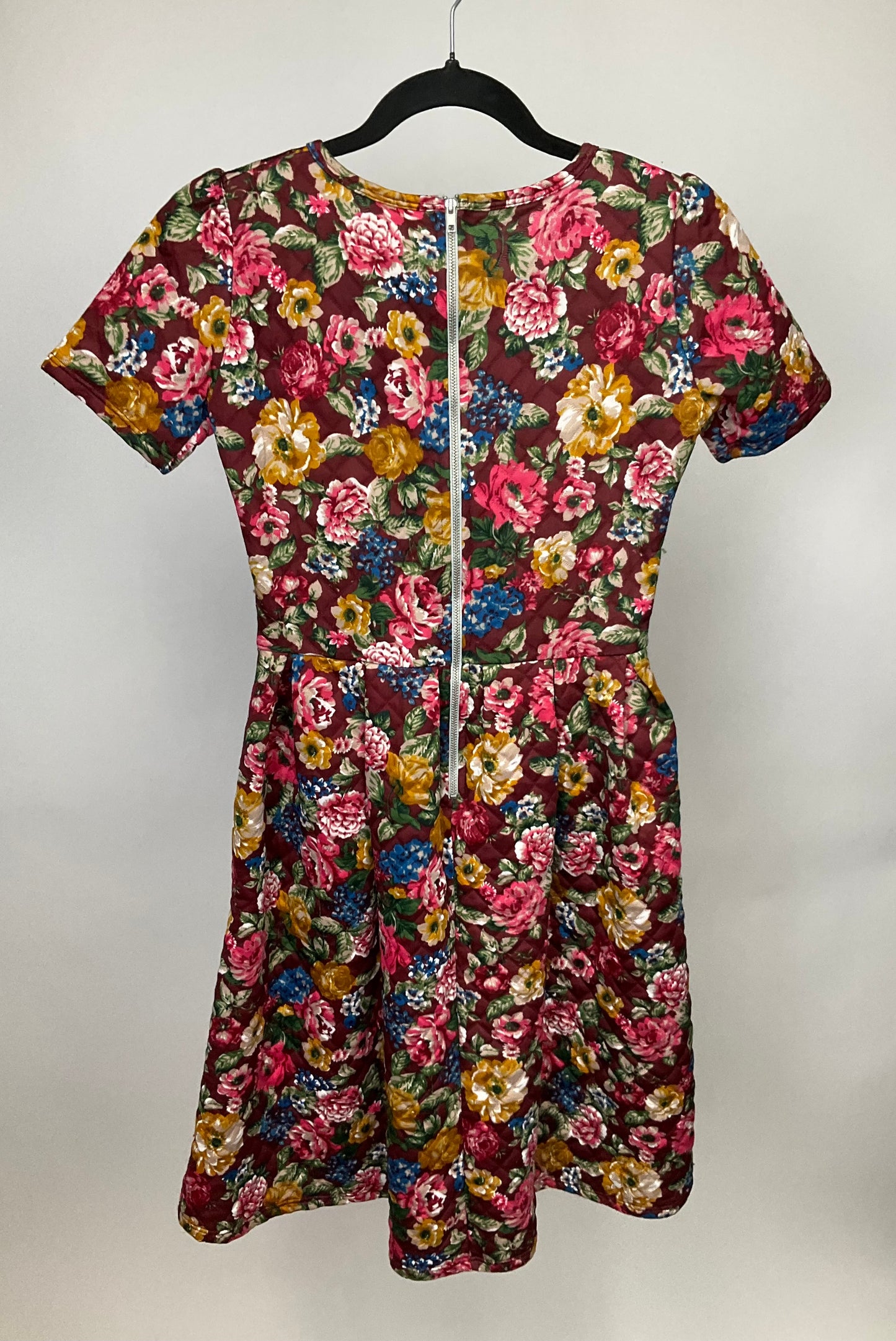 LULAROE BURGUNDY FLORAL DRESS SZ XS
