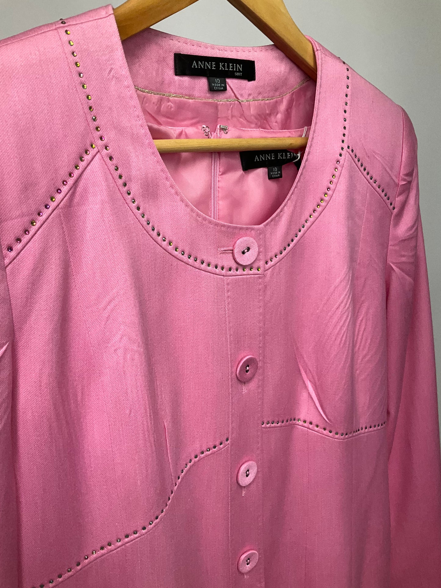 ANNE KLEIN PINK DRESS SUIT SZ 10