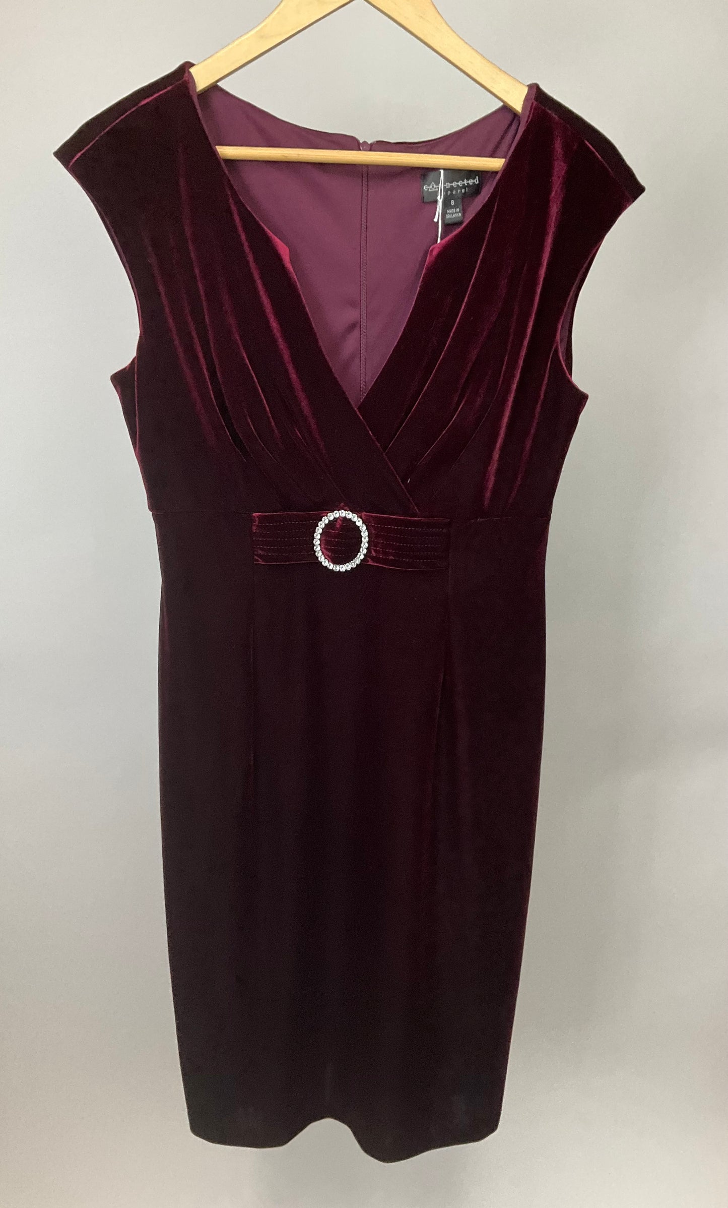 CONNECTED APPAREL WINE DRESS SZ 8