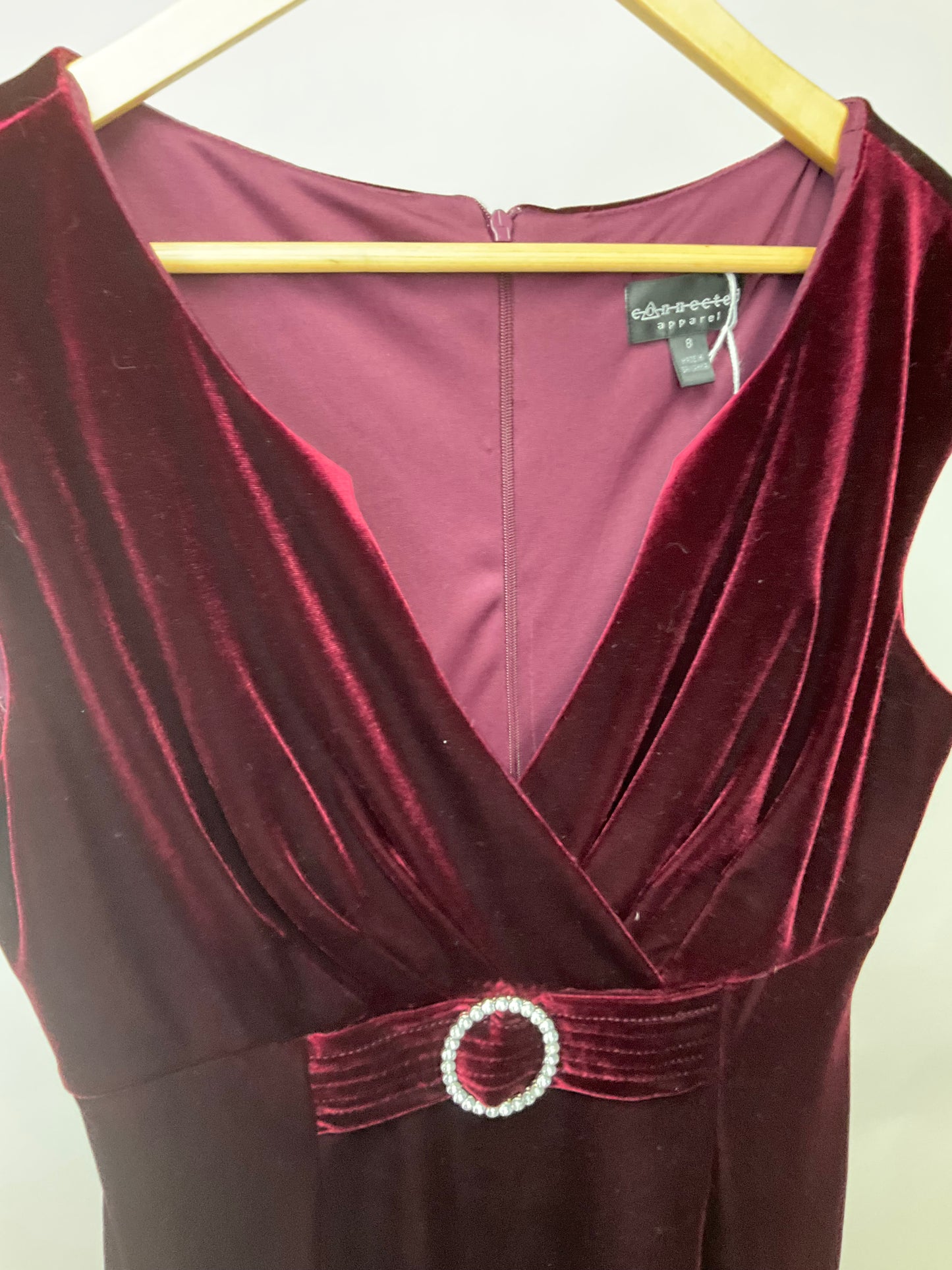 CONNECTED APPAREL WINE DRESS SZ 8