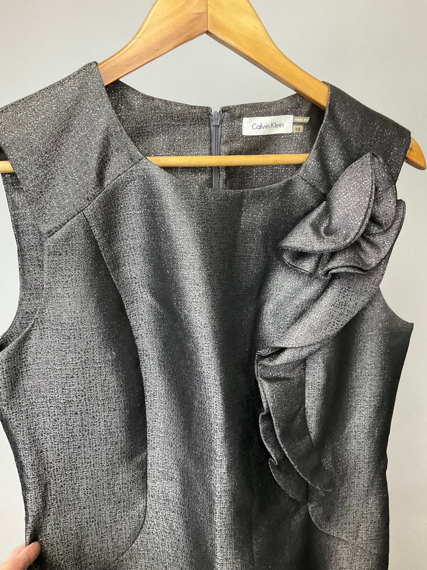 CALVIN KLEIN STEEL METAL DRESS SZ 12