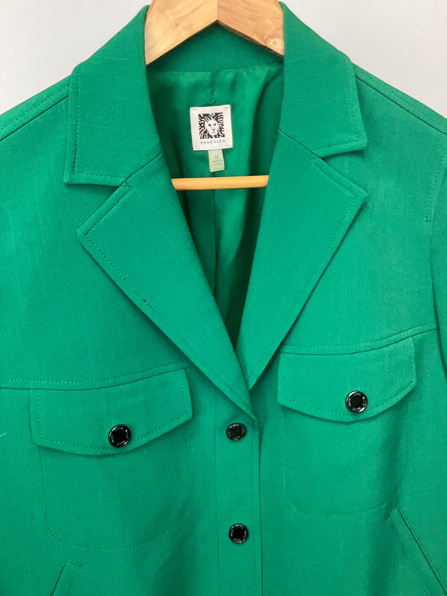 ANN KLEIN GREEN BLAZER SZ 10