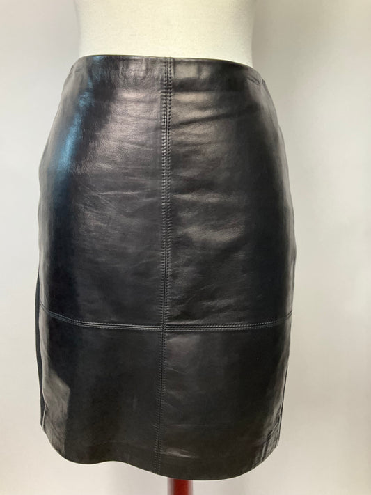 TALBOTS BLACK LEATHER SKIRT SZ 6P