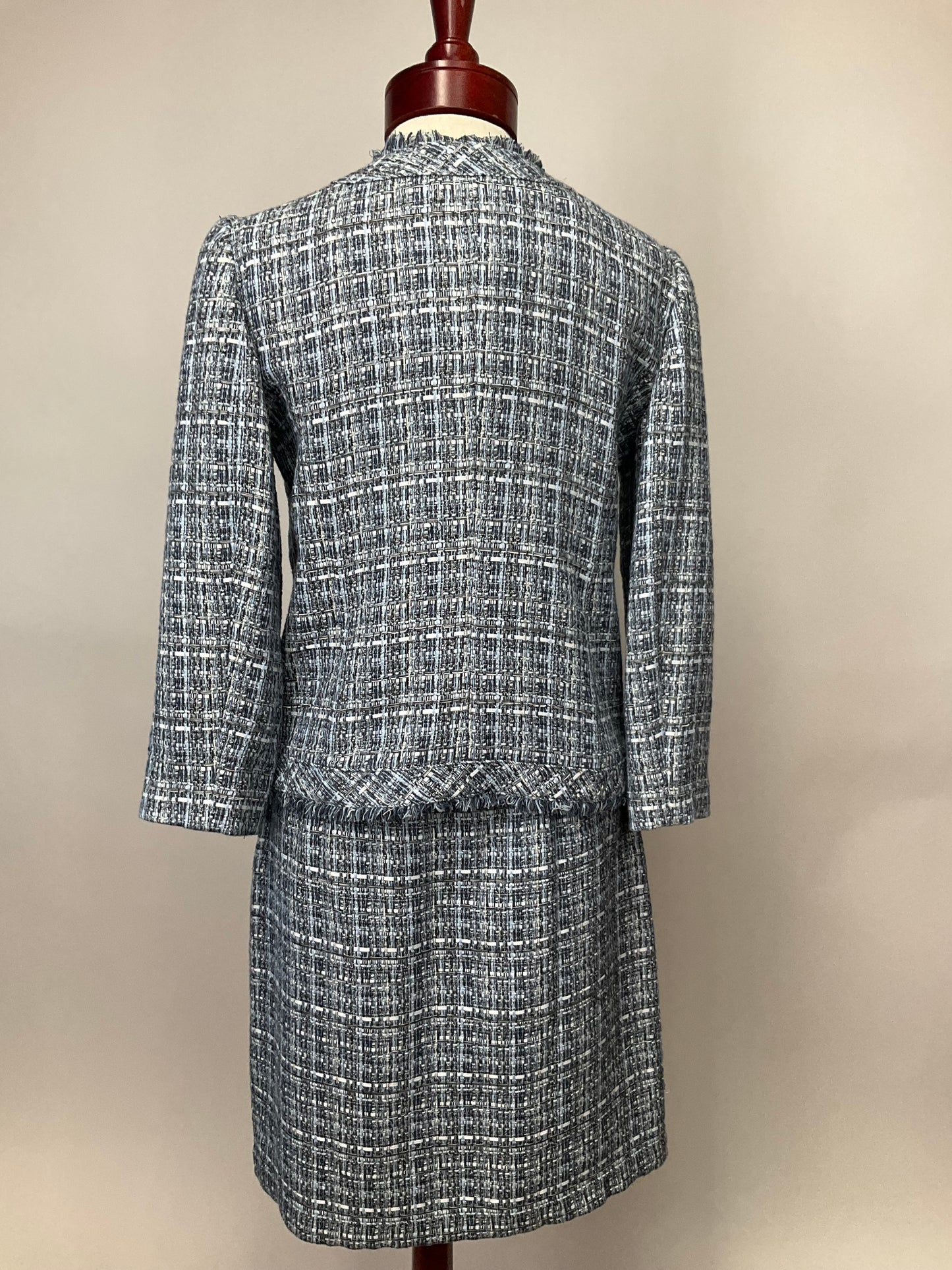 TALBOTS BLUE TWEED SKIRT SUIT SZ 6/8