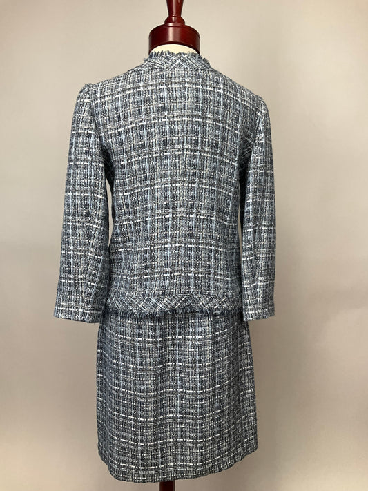 TALBOTS BLUE TWEED SKIRT SUIT SZ 6/8