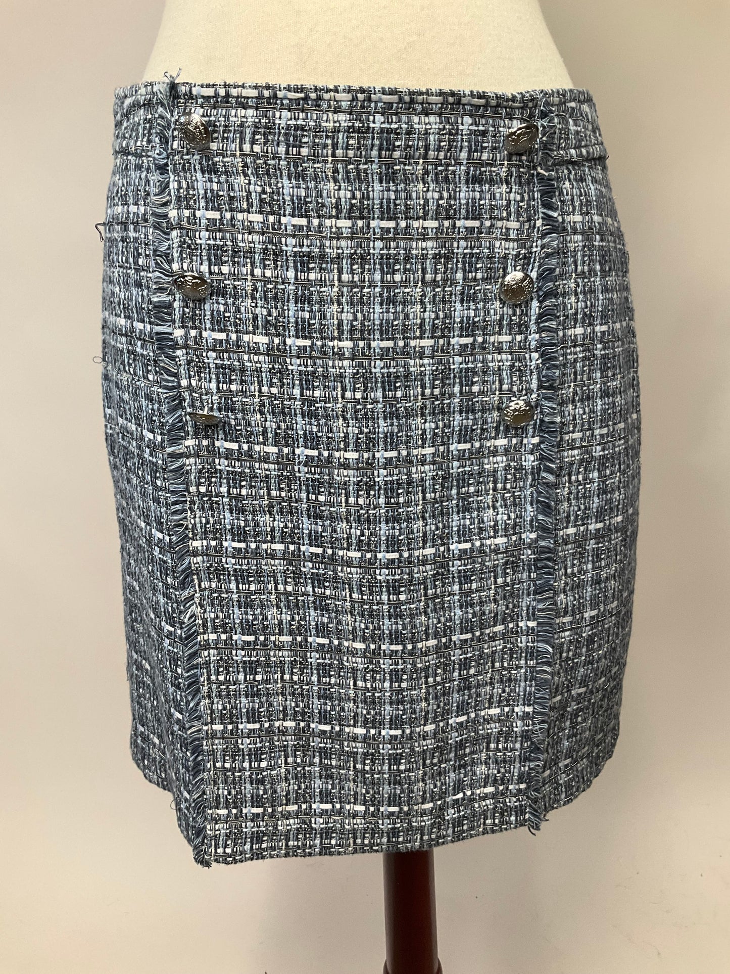 TALBOTS BLUE TWEED SKIRT SUIT SZ 6/8