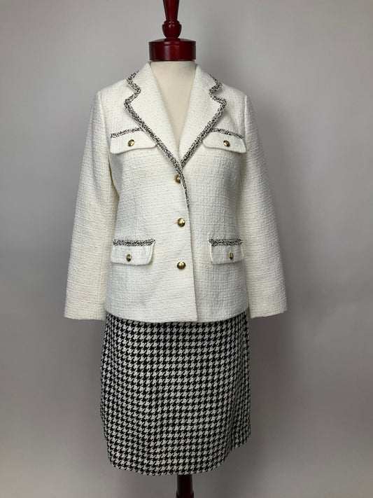 TALBOTS WHITE/BLACK SKIRT SUIT SZ 6