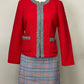 TALBOTS RED BLUE SKIRT SUIT SZ 4 & 8