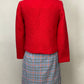 TALBOTS RED BLUE SKIRT SUIT SZ 4 & 8