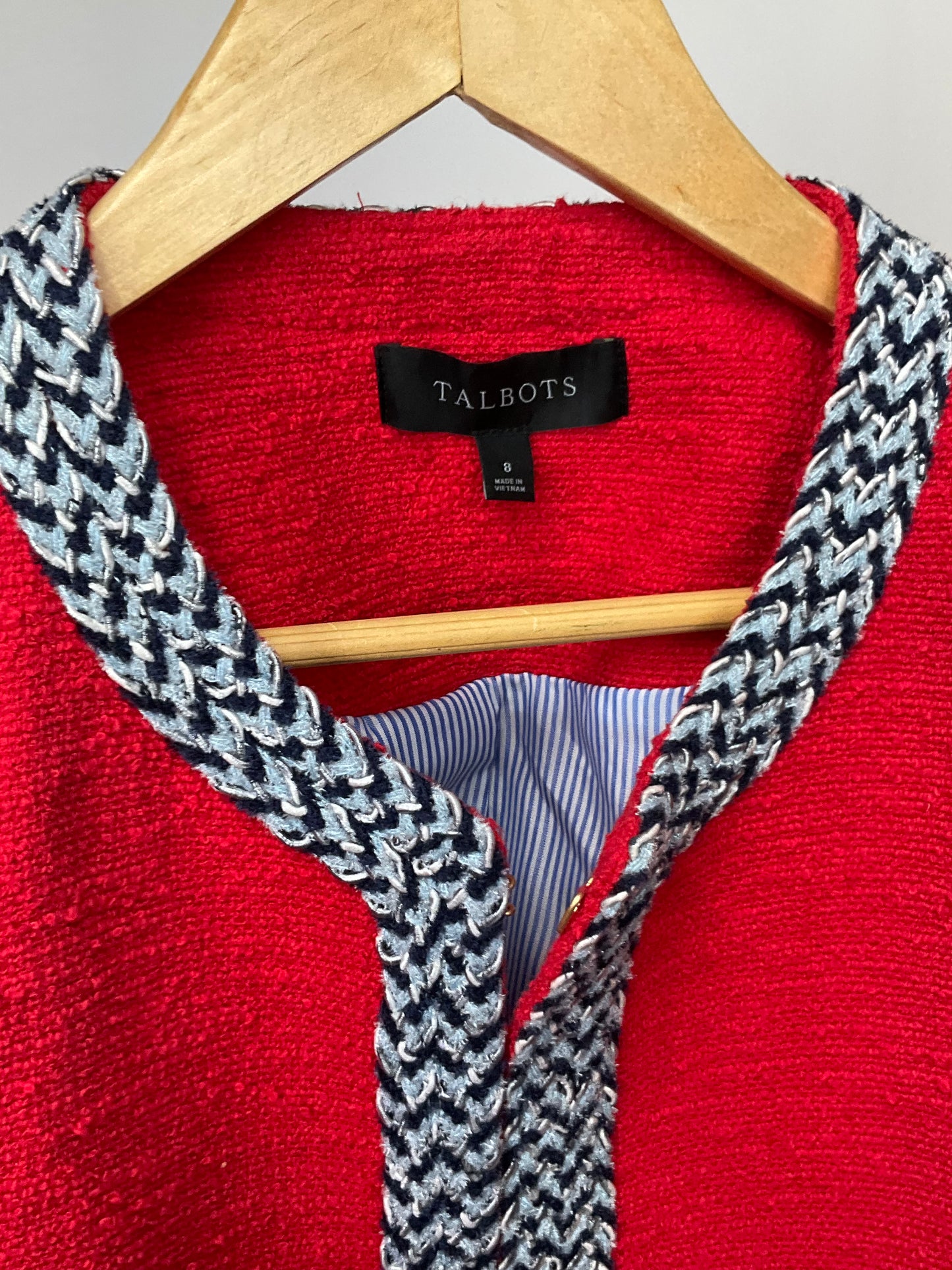 TALBOTS RED BLUE SKIRT SUIT SZ 4 & 8