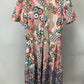 LULAROE PINK/BLUE FLORAL DRESS SZ 2XL