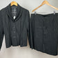 T MILANO BLACK PINSTRIP SKIRT SUIT SZ 18