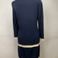 ST JOHN EVENING BLUE/CREAM SKIRT SUIT SZ 6/8