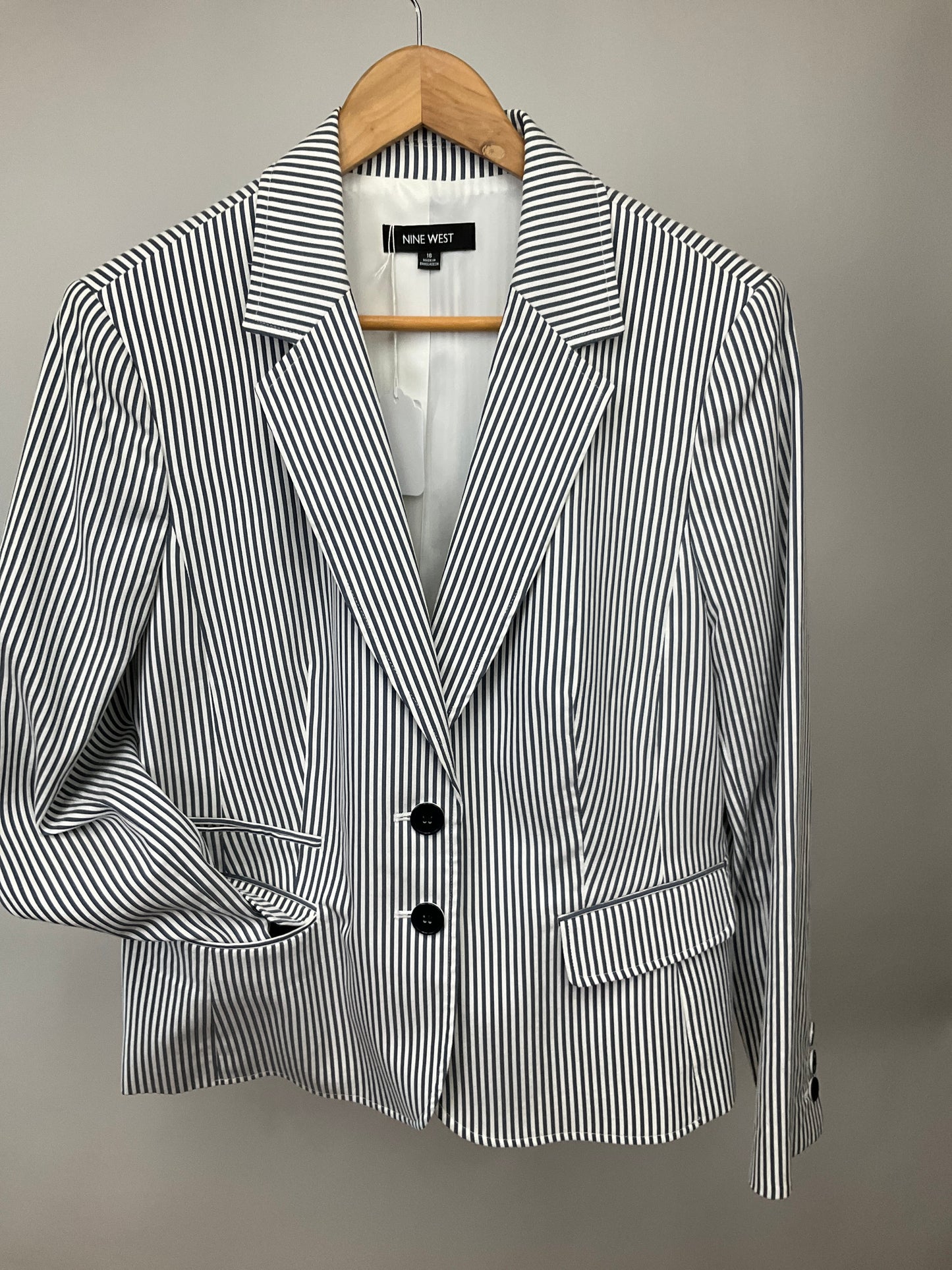Nine West Blue/White Blazer SZ 16