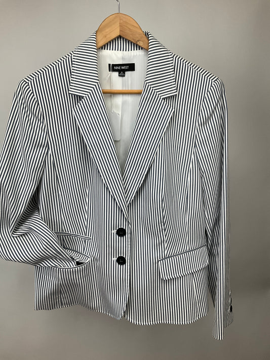 Nine West Blue/White Blazer SZ 16