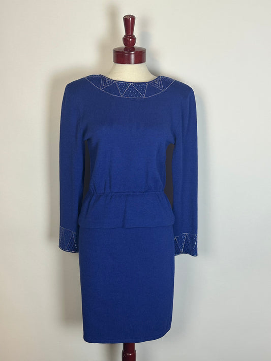 ST JOHN EVENING PURPLE SKIRT SUIT SZ 10