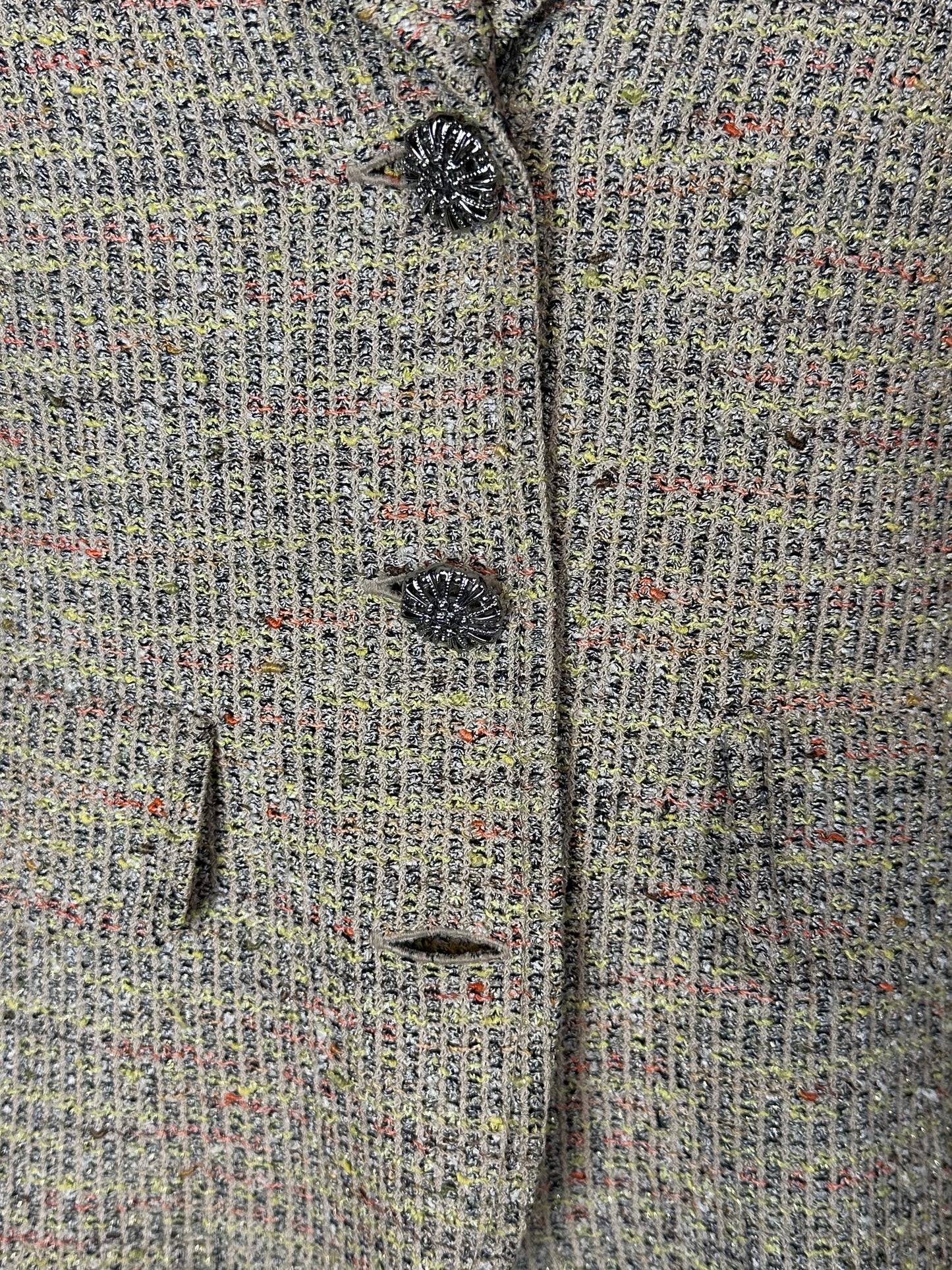 ST JOHN COLLECTION TAN TWEED SKIRT SUIT SZ 14 & 16