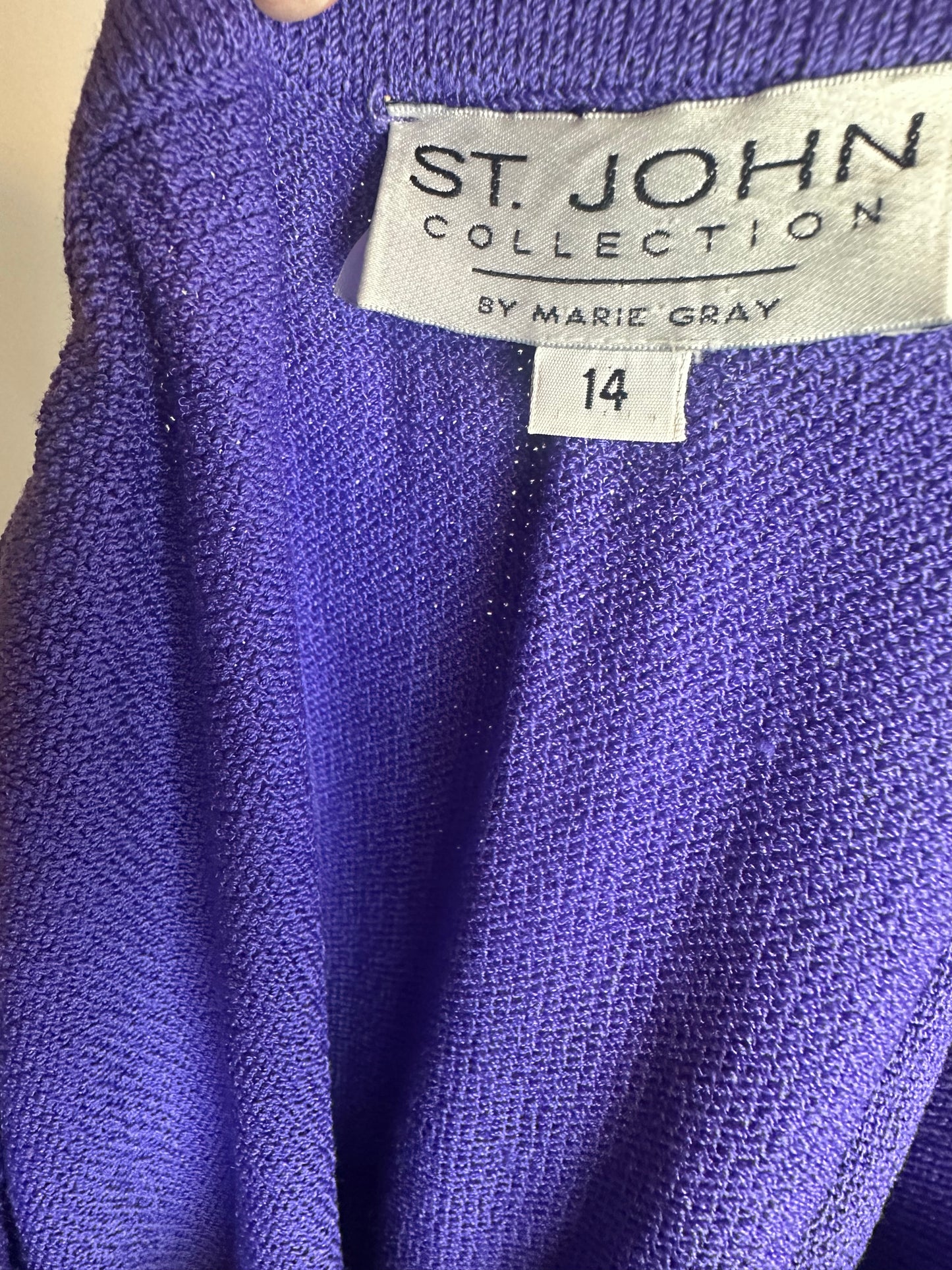 ST JOHN COLLECTION PURPLE SKIRT SUIT SZ 14