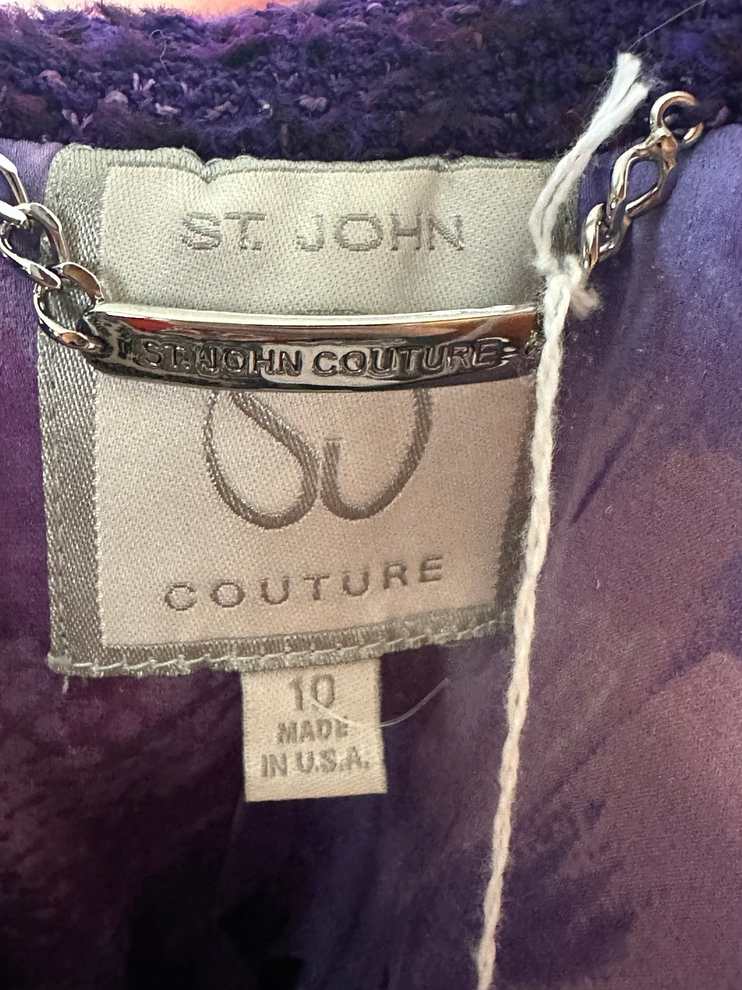 ST JOHN COUTURE PURPLE TWEED SZ 10
